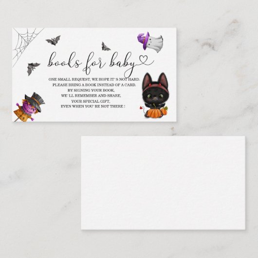 Halloween Pumpkin-baby showers voor baby Informatiekaartje (Voorkant / Achterkant)