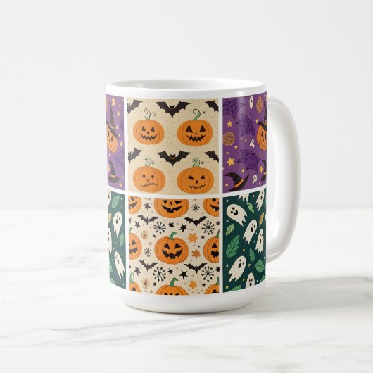 Halloween Pumpkin Bat Pattern Mok (Voorkant rechts)