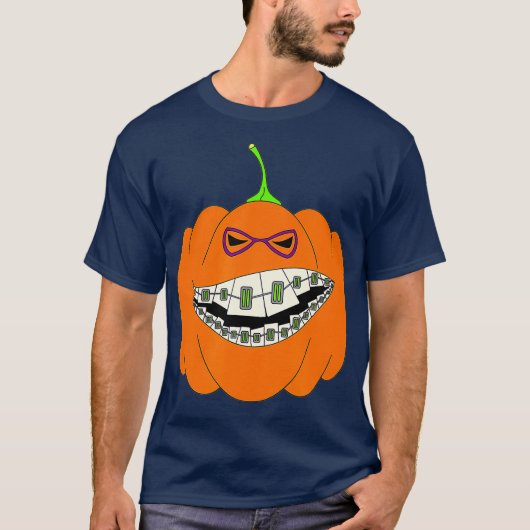 Halloween Pumpkin bekrast orthodontics Horror T-shirt (Voorkant)