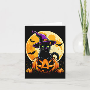 Halloween Pumpkin Black Cat Kaart