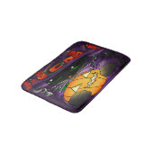 Halloween Pumpkin Black Witch Cat Badmat (Gekanteld)