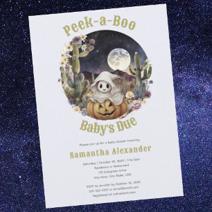 Halloween Pumpkin Boo baby shower Kaart