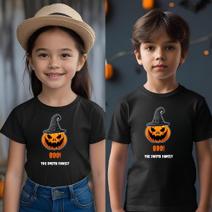 Halloween Pumpkin "BOO!" – Persoonlijke naam Kinder Shirts