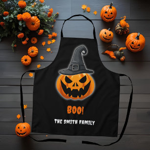 Halloween Pumpkin "BOO!" – Persoonlijke naam Schort