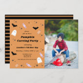 Halloween Pumpkin Carving Birthday Kaart (Voorkant / Achterkant)