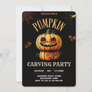 Halloween Pumpkin Carving Invitation Kaart