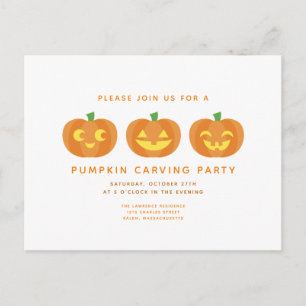 Halloween Pumpkin Carving Party Briefkaart Invite