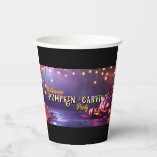 Halloween Pumpkin Carving Party Cup Papieren Bekers