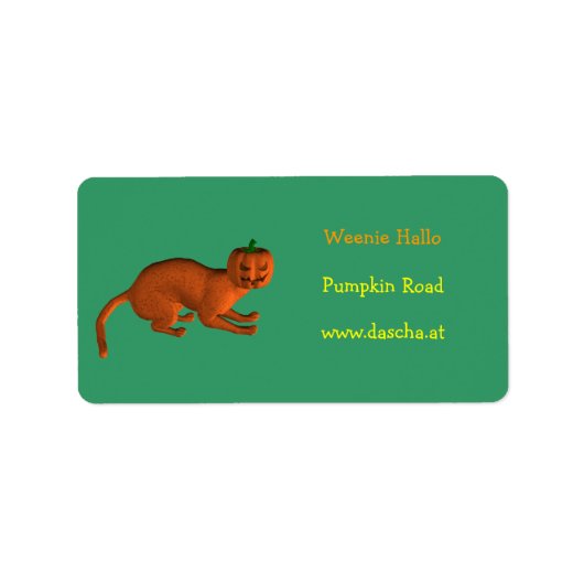 Halloween Pumpkin Cat Etiket (Voorkant)