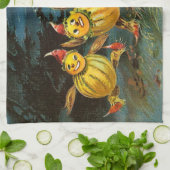 Halloween Pumpkin Characters and Witch Theedoek (Gevouwen)