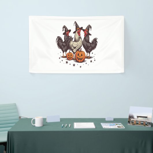 Halloween Pumpkin Chicken Witch Herfst Spandoek (Beurs)
