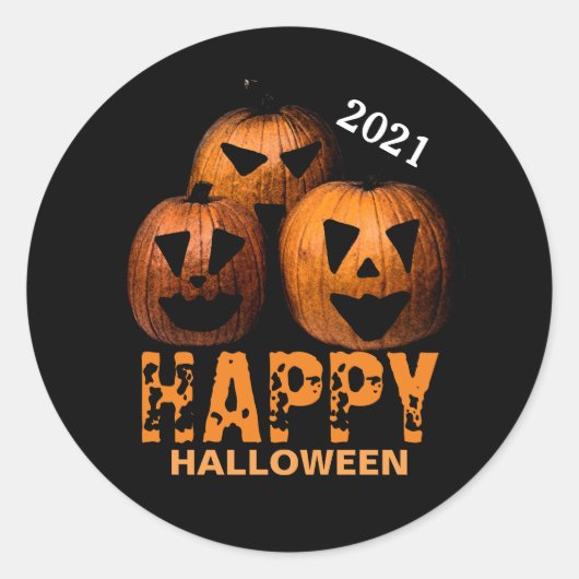 Halloween Pumpkin Classic Round Sticker (Voorkant)