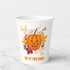 Halloween Pumpkin Coffee Cup - "Sip als je durft!" Papieren Bekers