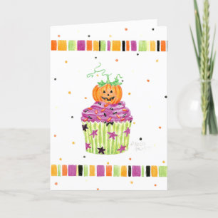 Halloween Pumpkin Cupcake Wenskaart Kaart
