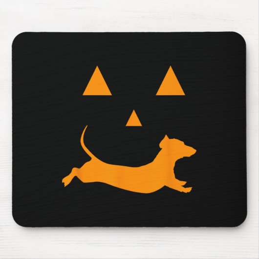 Halloween Pumpkin Dachshund Jack-o-lantern Costum Muismat (Voorkant)