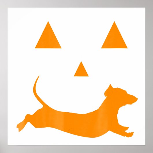 Halloween Pumpkin Dachshund Jack-O-Lantern Costum Poster (Voorkant)