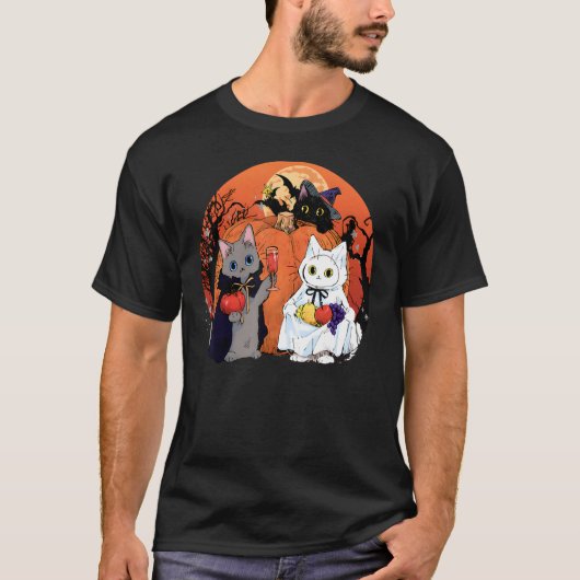 Halloween Pumpkin Drink Wine T-shirt (Voorkant)