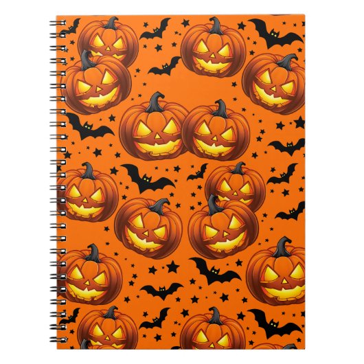 Halloween Pumpkin en Bats Notitieboek (Voorkant)