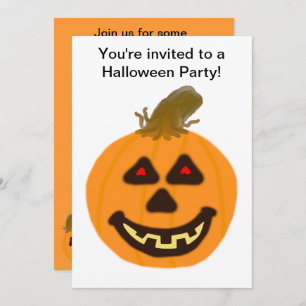 Halloween Pumpkin en Ghost Party Invitation Kaart