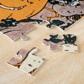 Halloween Pumpkin en heksen met bezems Legpuzzel (Zijkant)