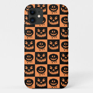 Halloween Pumpkin Face Ghost Spooky Pattern iPhone 11 Hoesje
