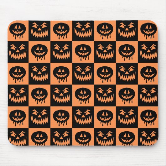Halloween Pumpkin Face Ghost Spooky Pattern Muismat (Voorkant)