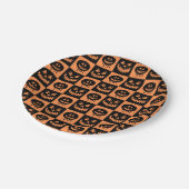Halloween Pumpkin Face Ghost Spooky Pattern Papieren Bordje (Gekanteld)