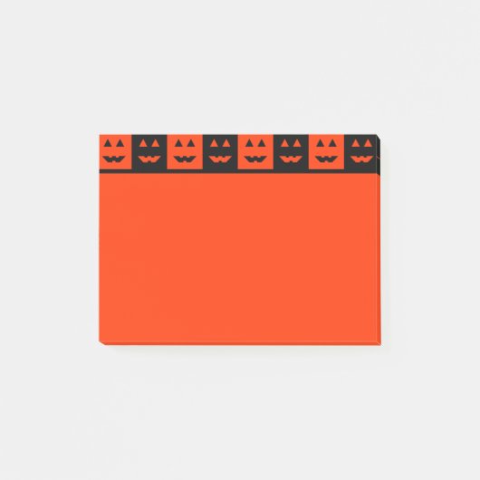 Halloween Pumpkin Face Squares Post-it® Notes (Voorkant)