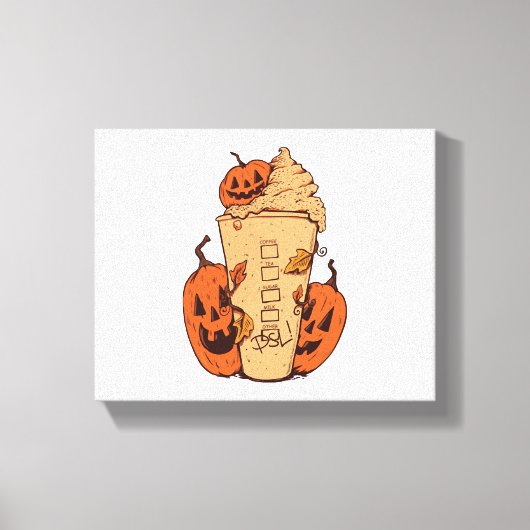 Halloween Pumpkin Funny Halloween Pumpkin Canvas Afdruk (Voorkant)