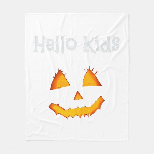 Halloween Pumpkin Funny Hello Kids Fleece Deken (Voorkant)