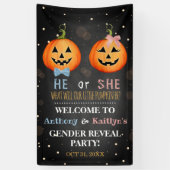 Halloween Pumpkin Gender onthaal Welkom Spandoek (Verticaal)