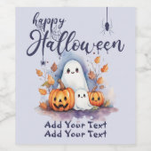 Halloween Pumpkin Ghost Wijnlabel Wijn Etiket (Enkel label)