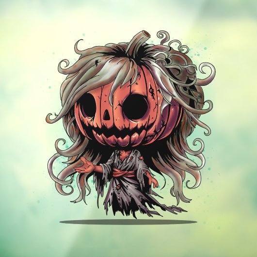 Halloween Pumpkin Ghoul Raamsticker (Vel 3)