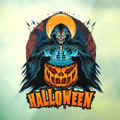 Halloween Pumpkin Grim Reaper Raamsticker (Vel 3)