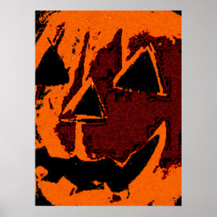 Halloween Pumpkin - grunge stijl + jouw ideeën Poster