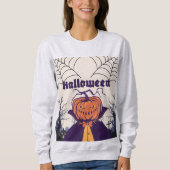 Halloween Pumpkin Head Graveyard Sweatshirt (Voorkant)