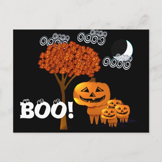 HALLOWEEN PUMPKIN-HOOFDEN BRIEFKAART (Voorkant)