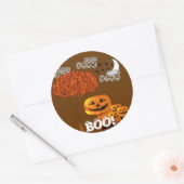 HALLOWEEN PUMPKIN-HOOFDEN RONDE STICKER (Envelop)