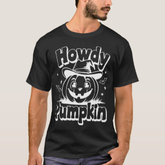 Halloween Pumpkin: Howdy Pumpkin Grappig T-shirt