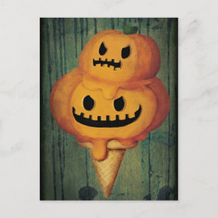 Halloween Pumpkin Ice Cream Cone Briefkaart