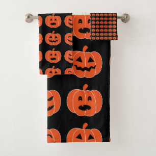 Halloween Pumpkin Jack-O-Lantern Spooky Black Bad Handdoek