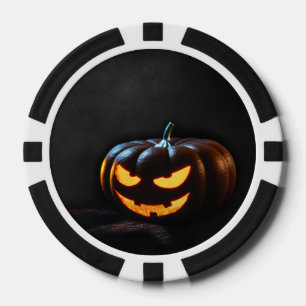 Halloween Pumpkin Jack-O-Lantern Spooky Poker Chips