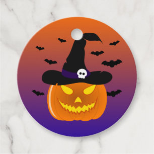 Halloween Pumpkin Jack o' Lantern Witch Pet Bedankjes Labels
