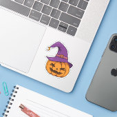 Halloween Pumpkin Karakter Sticker (Laptop met iPhone)