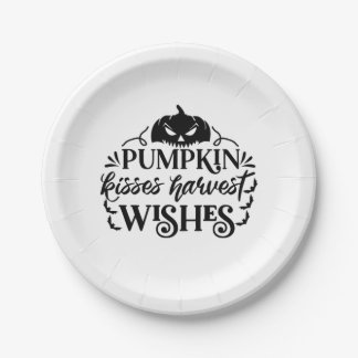 Halloween Pumpkin Kisses Harvest Wishes Birthday Papieren Bordje