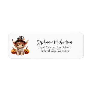 Halloween Pumpkin Koe retouradres Etiket