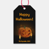 Halloween Pumpkin Lantern met kaarsen Cadeaulabel (Achterkant)