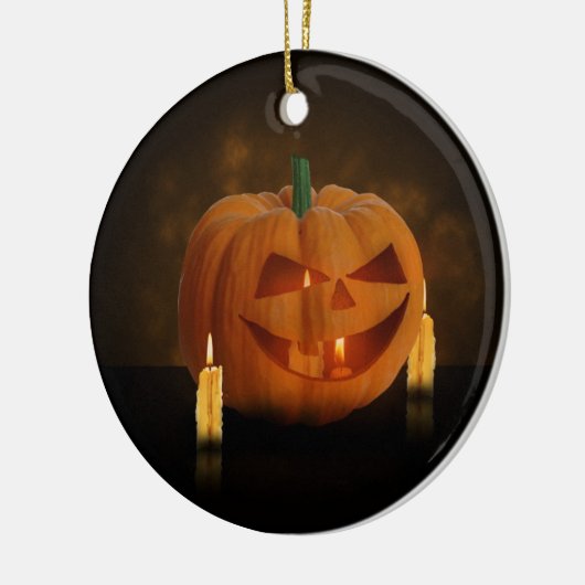 Halloween Pumpkin Lantern met kaarsen Keramisch Ornament (Links)