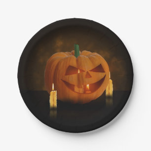 Halloween Pumpkin Lantern met kaarsen Papieren Bordje