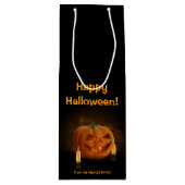 Halloween Pumpkin Lantern met kaarsen Wijn Cadeautas (Voorkant)